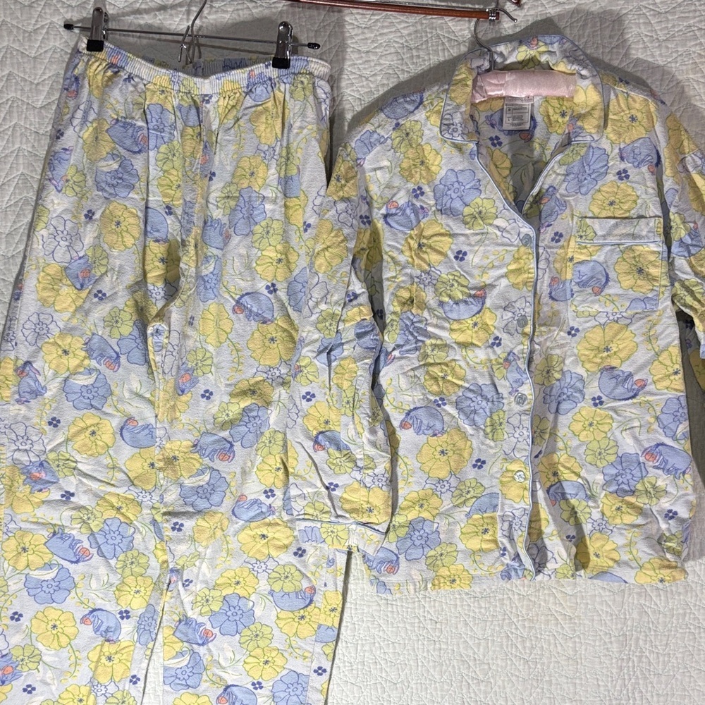 Disney Floral Pajama Set - Yellow and Blue - Picture 1 of 5